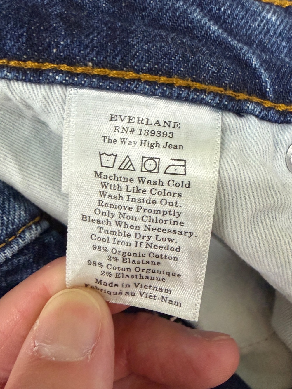 Everlane Way High Jean Straight Leg in Vintage Indigo 27 regular (27.5” inseam) - Picture 5 of 6